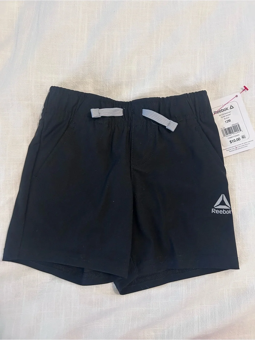 Reebok Black Boys' Athletic Shorts with Gray Drawstring